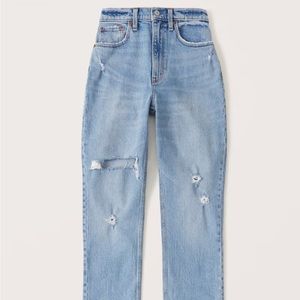 Abercrombie & Fitch Light Blue Distressed High-Rise Jeans